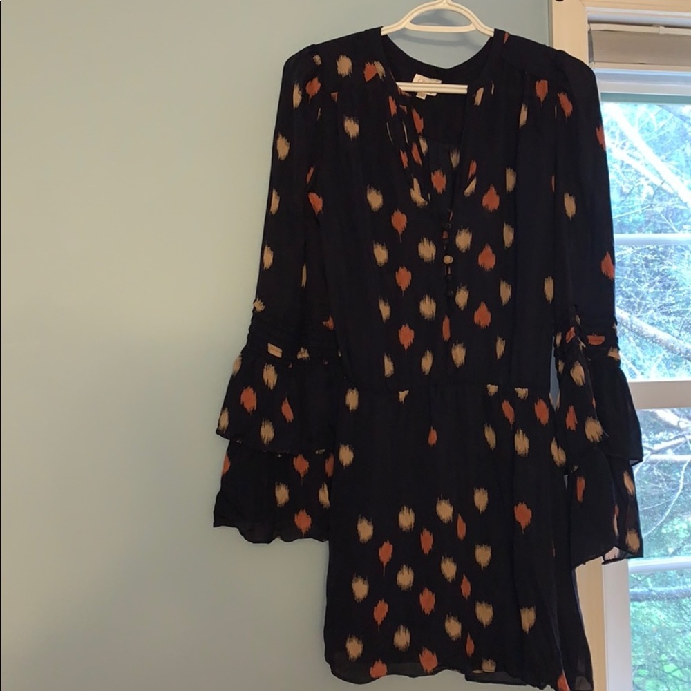 Parker Navy Dot Mini Dress- Size Small